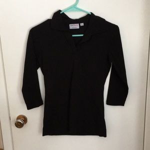 ChefWorks /food service 3/4 sleeve plain black top